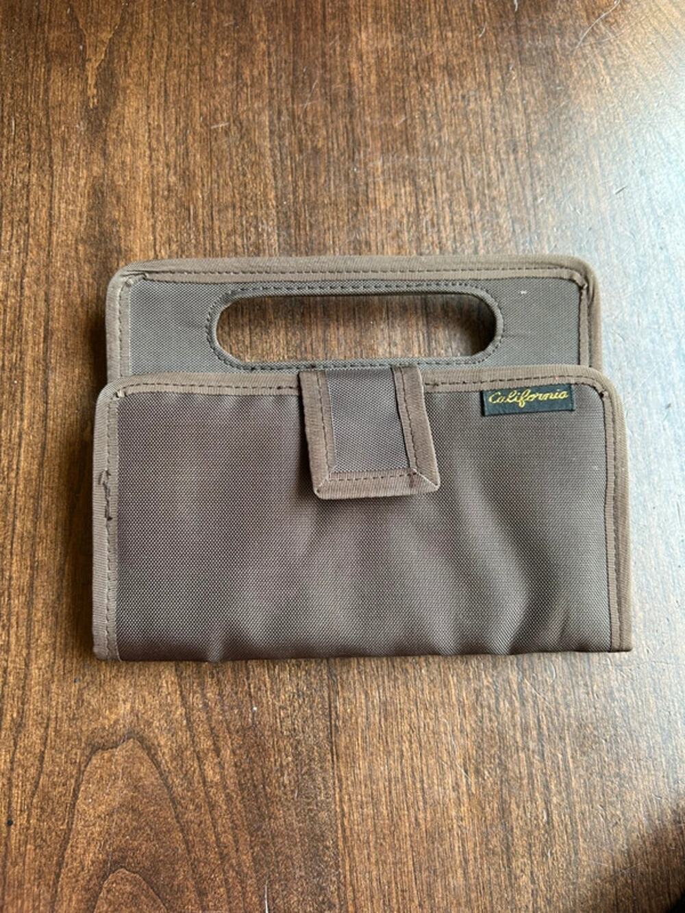 Vintage California brown canvas wallet clutch